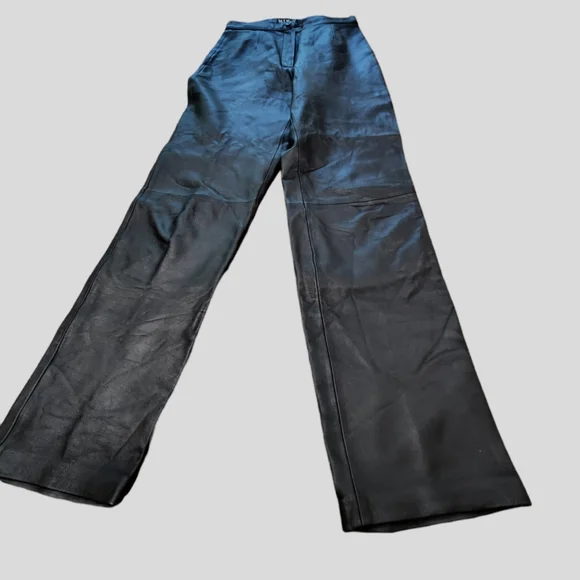 MIX IT GENUINE LEATHER VINTAGE PANTS  DARTED IN FRONT AND BACK. - Picture 2 of 5